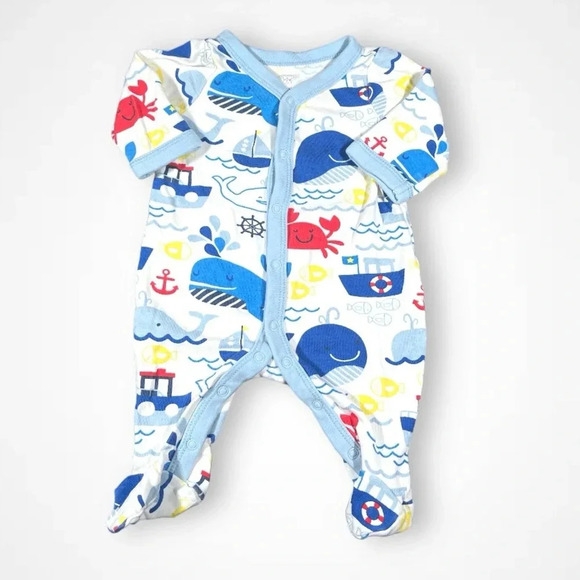 4/$20 Koala  Baby Whale Print Sleeper/Footie - Picture 1 of 5